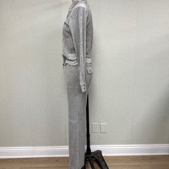 Vintage New Y2K Deadstock Rampage Velour Track Suit Pants Jacket Gray Medium - Picture 4 of 8